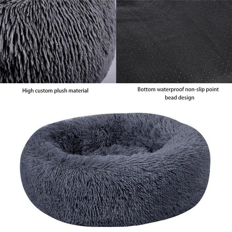 Dog sleeping peacefully in Snuglo anti-anxiety donut bed